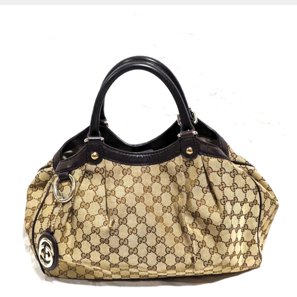 GUCCI Sukey Large Original GG Canvas Tote/Shoulder/Hobo Bag - Picture 2 of 14